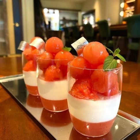 スイカとココナッツのブランマンジェ